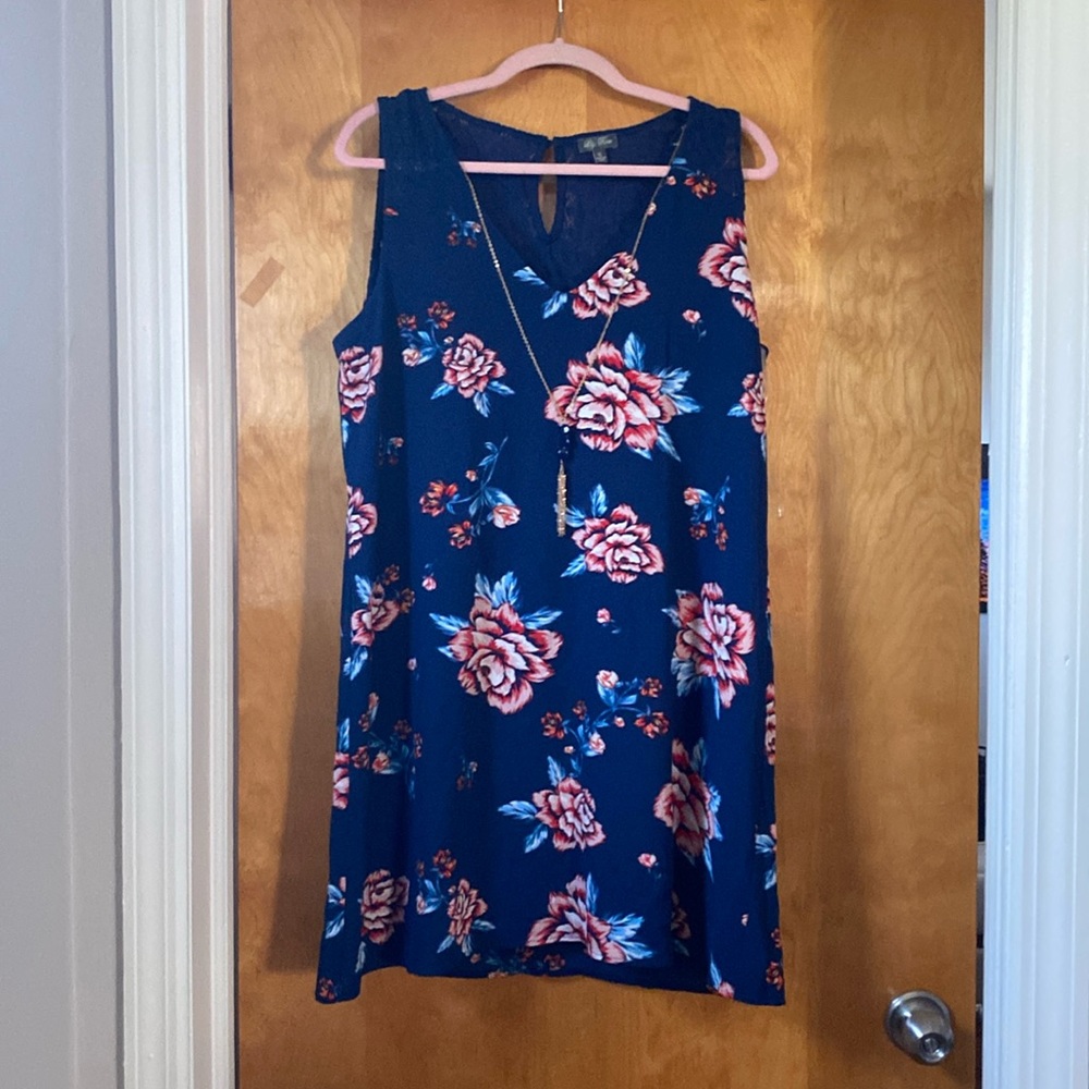 Navy floral dress